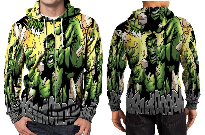 Incredible Hulk Comic Hoodie Fullprint Men Zipper