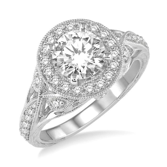 14K White Gold Plated Sterling Silver 1Ct Round Cut ...