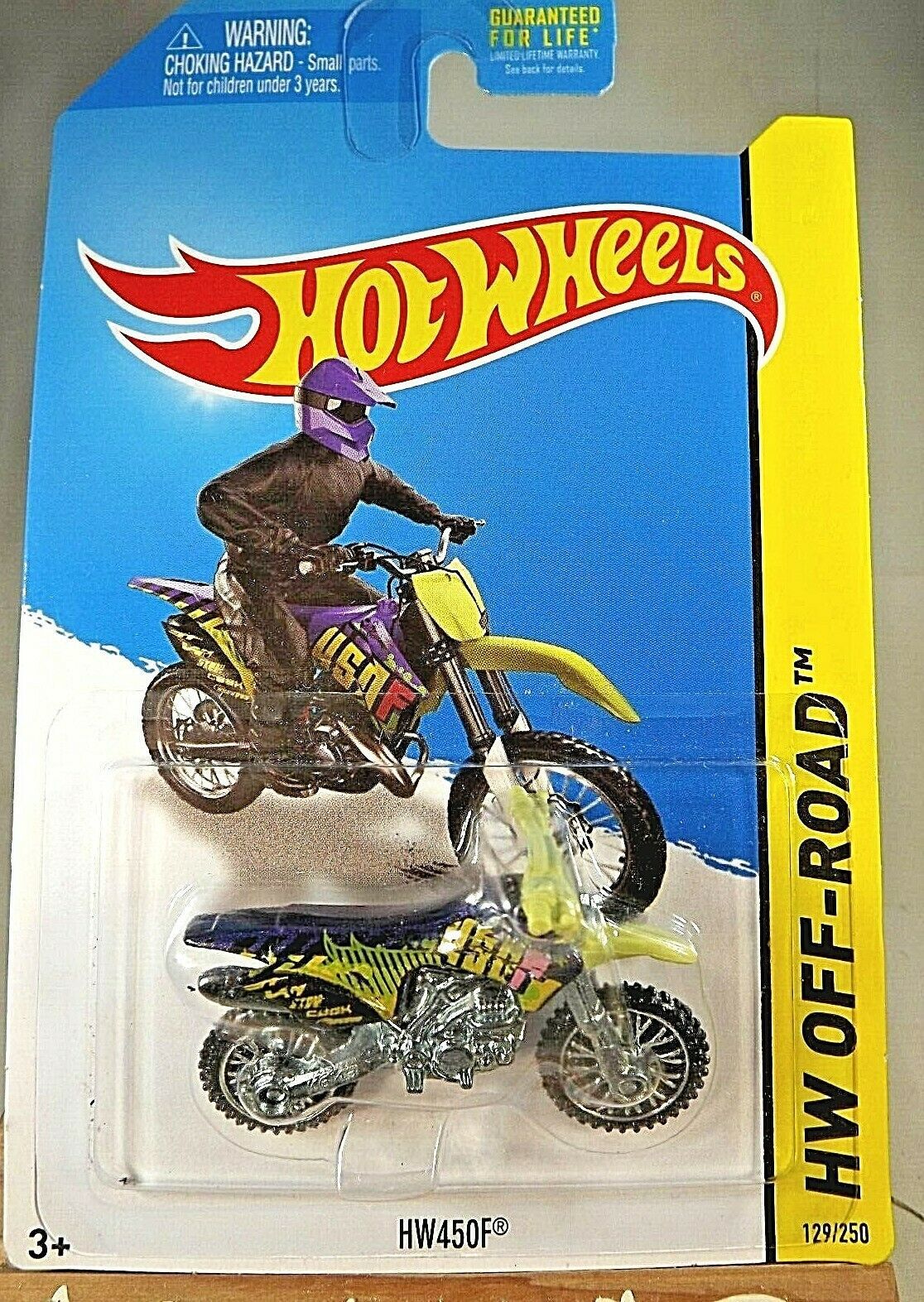 2014 Hot Wheels #129 HW Off-Road HW Moto HW450F Purple/Lime Variation w ...