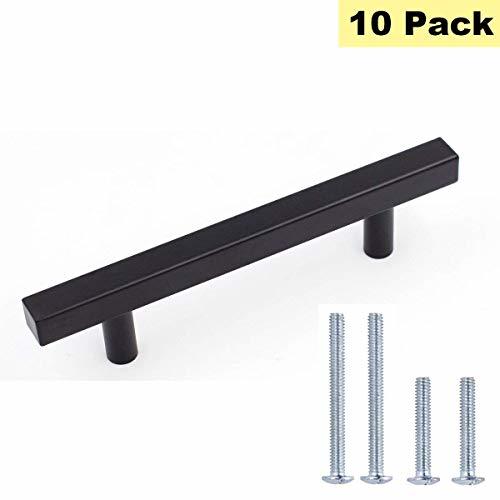 Square Black Pulls Long Black Handles 4inch Hole Centers Peaha Knobs