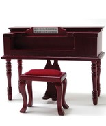 DOLLHOUSE Spinet Piano Mahogany wood music Fortepiano Miniature  - $21.57