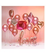 Love Balloons Rose Gold Set- 17Pcs Big Love Balloons For Romantic Night ... - £17.63 GBP