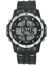I.N.C. Men's Black Silver Resin Silicone Strap 46mm Digital Sports Watch NIB