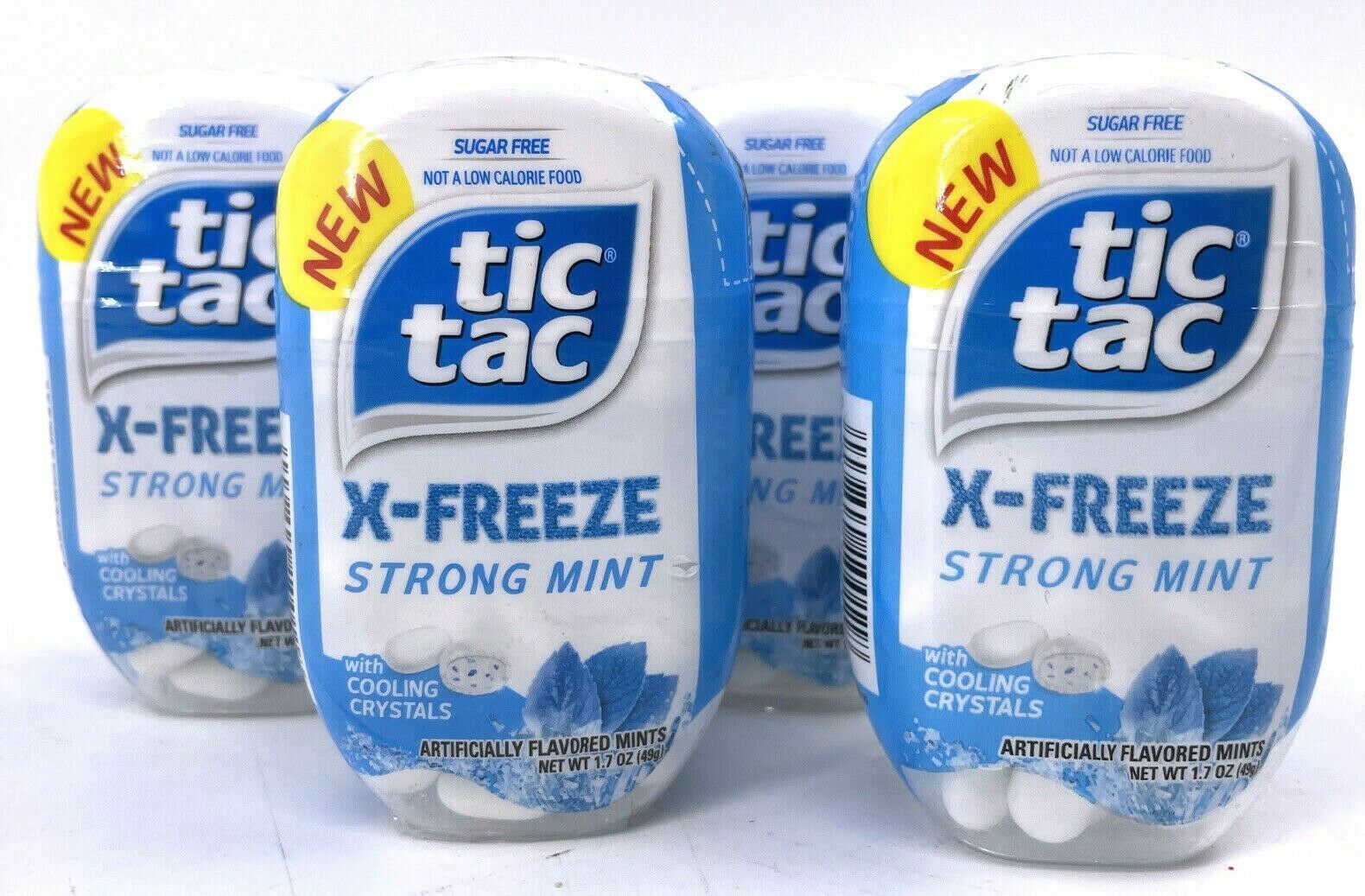 4 Packs Tic Tac X-Freeze Strong Mint Sugar Free Mints  Exp 7/21  65 Mints Each