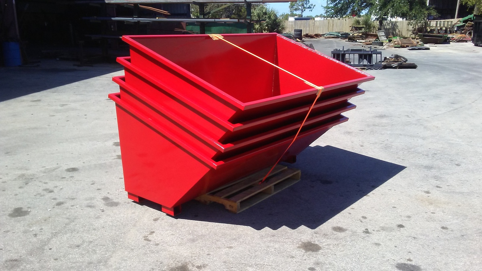 Skid steer trash hopper for demolition, debris, construction, landscape