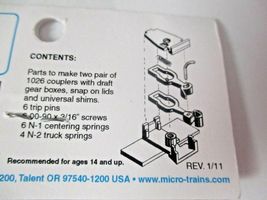 Micro-Trains Stock #00102013 (1026) Unassembled Body Mount Adaptor Draft Gear image 4