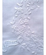 6 Pcs 14x22&quot; White Embroidery Fine Linen Cotton Lace Guest Towel ELN06 - $62.17