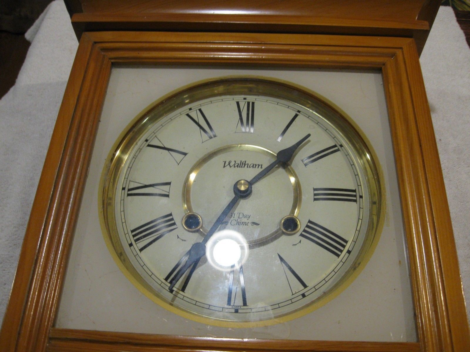 Waltham 31 day Regulator Oak Wall Clock, With Chimes, for repair or