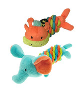 Mini Safari Twisties Dog Toys Plush Rope Squeakers 6&quot; Choose Elephant or... - $10.89