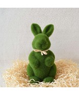 Easter bunny moss decor turf grass rabbit room or table decoration - $4.50