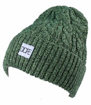 Dope Couture Grey Green Camo Fold over Cuff Beanie Winter Hat NEW 