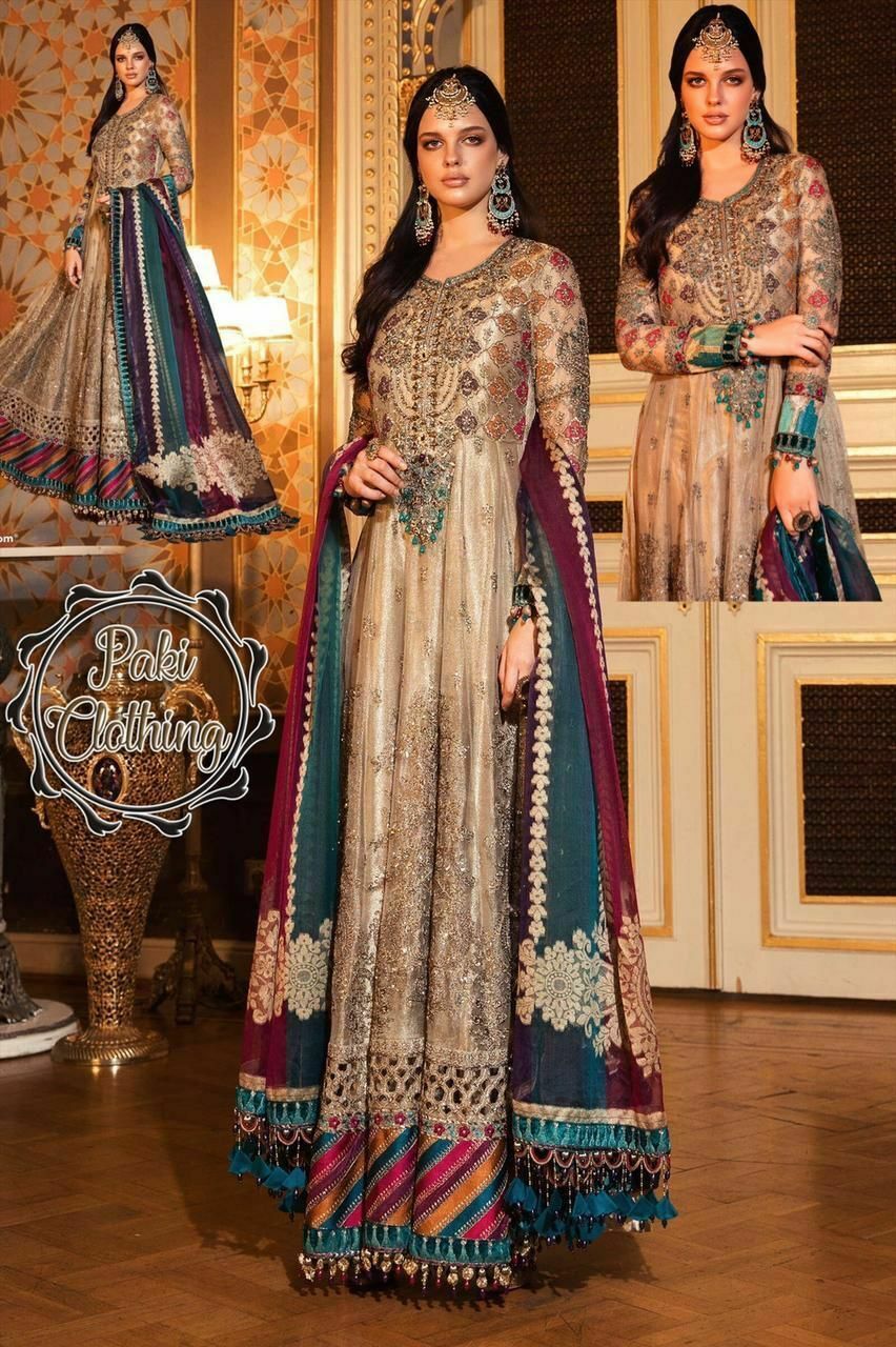 Maria B. Pakistani Indian Luxury Wedding Bridal Designer Dress Fancy Net Suit