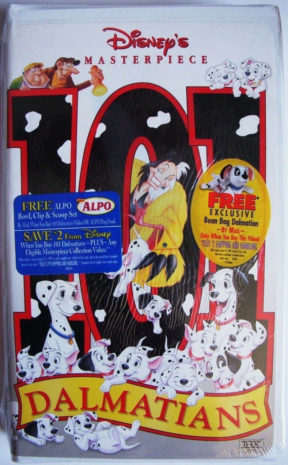 Disney Masterpiece 101 Dalmatians Animated Video Vhs 1999 Rare Oop New