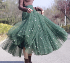 Pink Full Long Tulle Skirt Holiday Outfit High Waisted Tulle Skirt Plus Size image 8