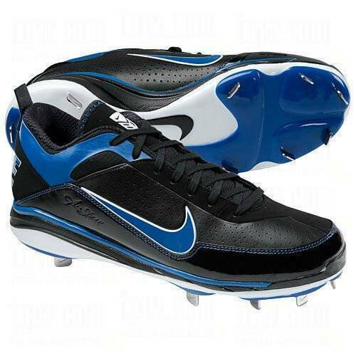 Mens Baseball Cleats Nike Air Show Elite Black Blue Low Metal Shoes $80-sz 15
