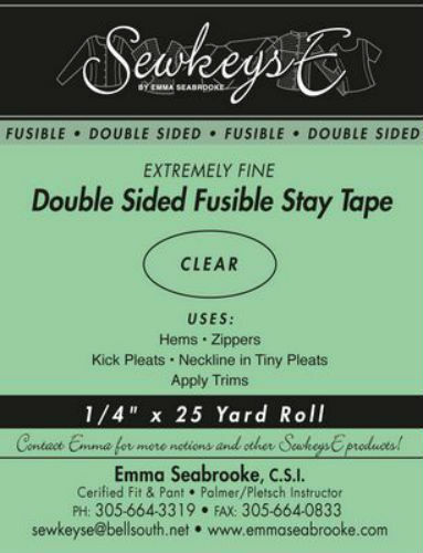 CLEAR 1/4" Double Sided Fusible Stay Tape - Sold By the 25 yard Roll M494.20 - $9.00