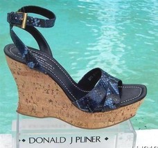 Donald Pliner Couture Hand Carved Cork Pitone Leather Wedge Shoe New 11 $250 NIB - $112.50