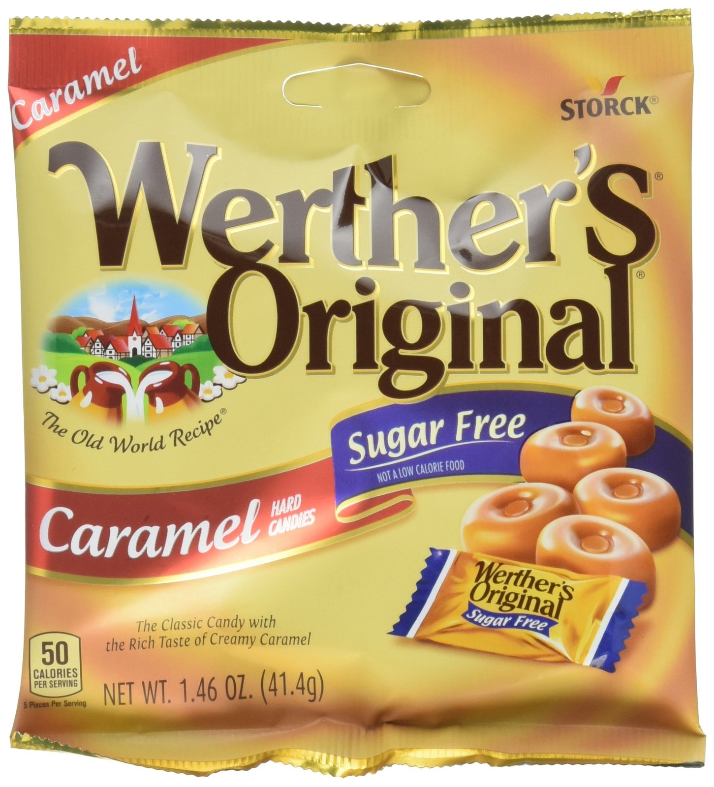 WERTHER'S ORIGINAL Sugar Free Caramel Hard Candy, 1.46 Ounce Bag (Pack ...