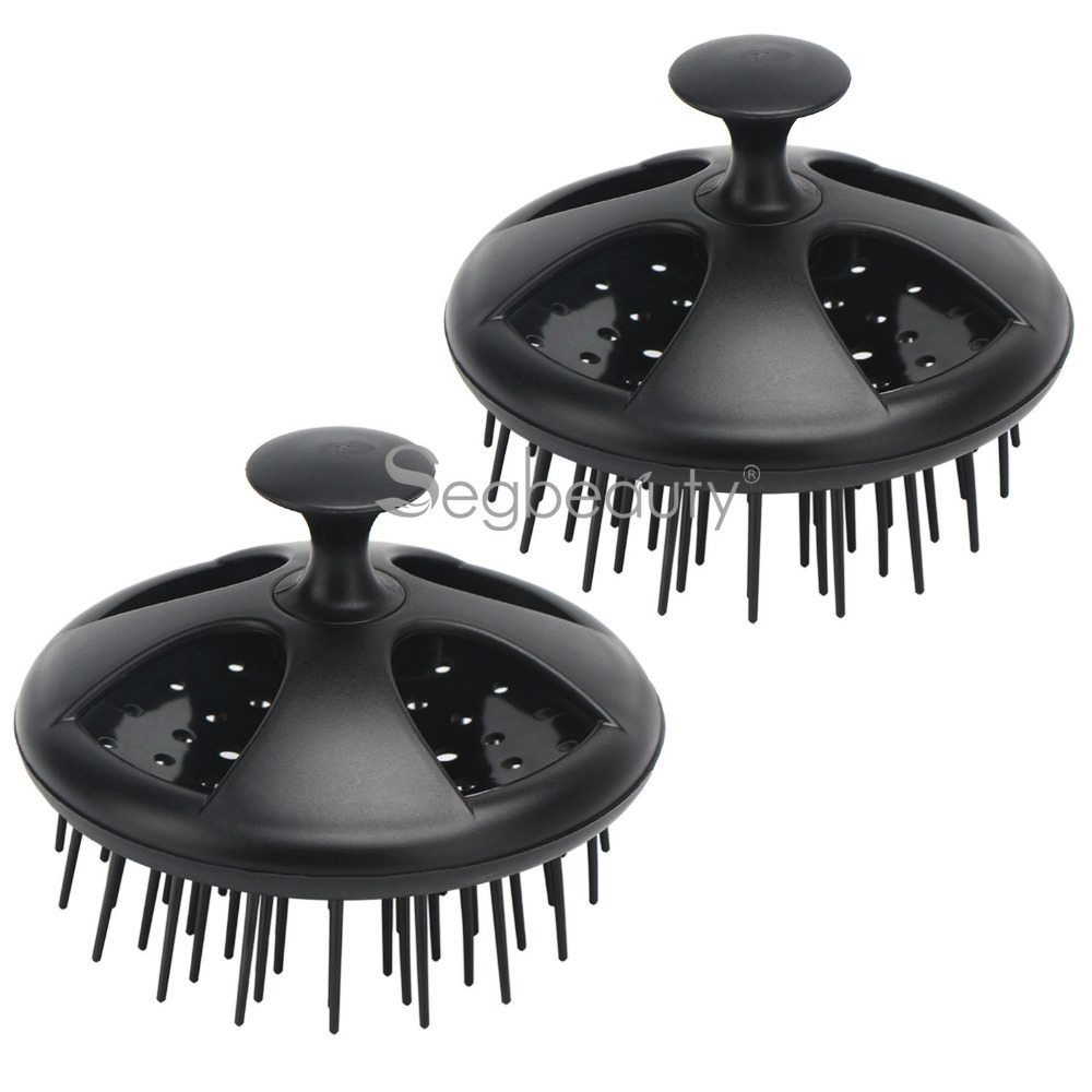 2pcs Shampoo Shower Brush Black Scalp Massager Brushes Floriated Shower