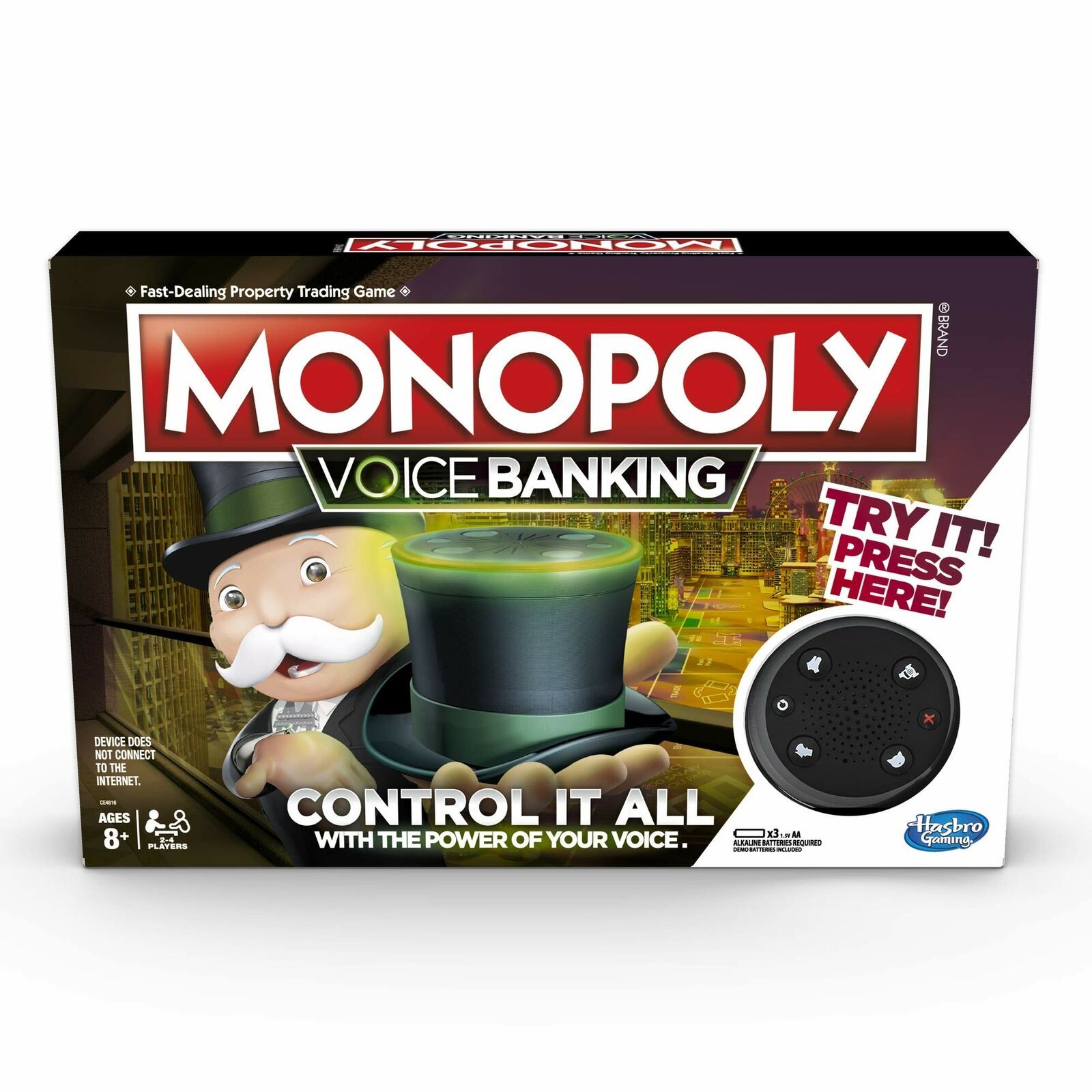 Hasbro - Monopoly voice banking board game the fast dealing property trading game ages...