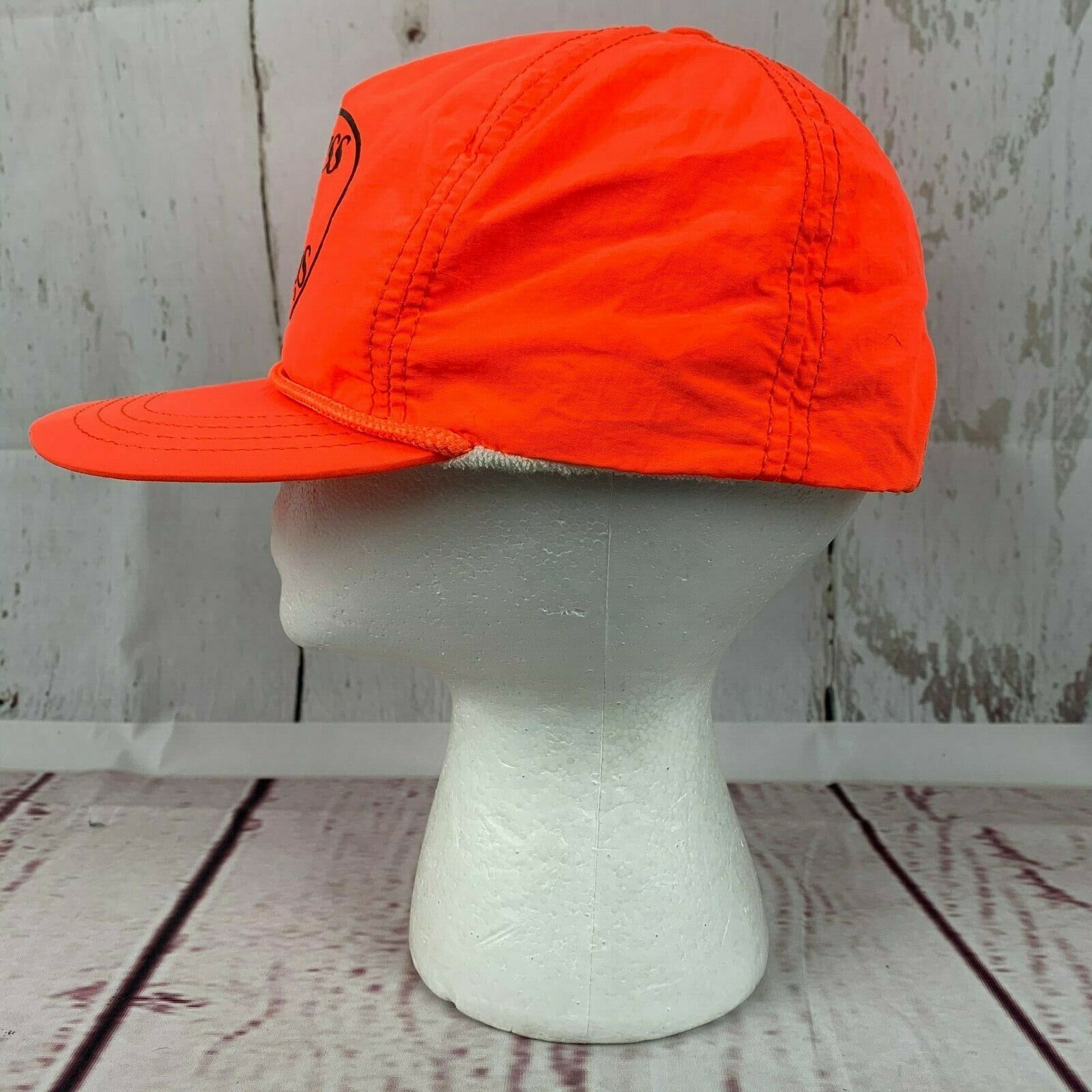 Vintage Bass Pro Shops Neon Orange Black Snapback Hat - Hats