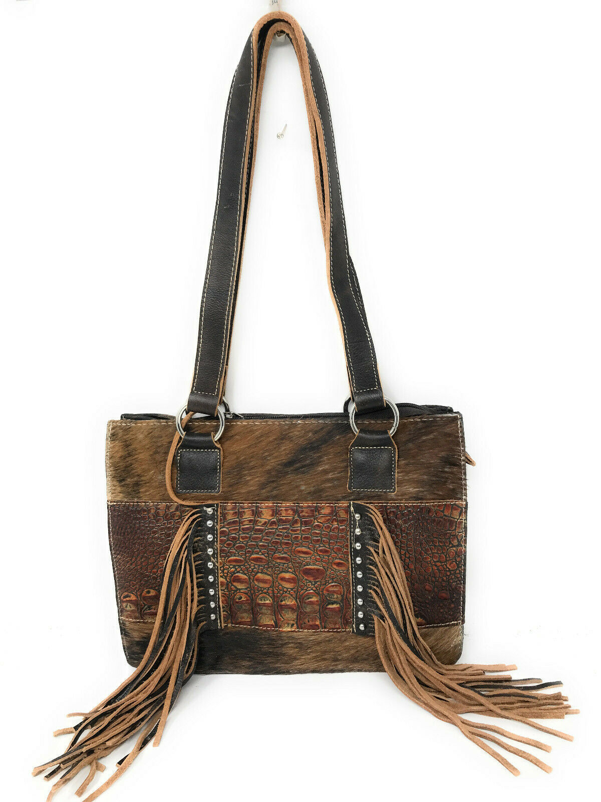 Premium Genuine Leather Concealed Carry Fringe women&#39;s handbags in multi-color - Handbags & Purses