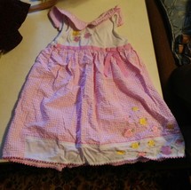 000 Cute Girl&#39;s Size 6 Youngland Pink Checkered Floral Sleeveless Dress - $3.22