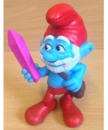 Smurfs Papa Smurf Plastic figure vintage McDonalds Happy Meal Toy Brand New - $12.35