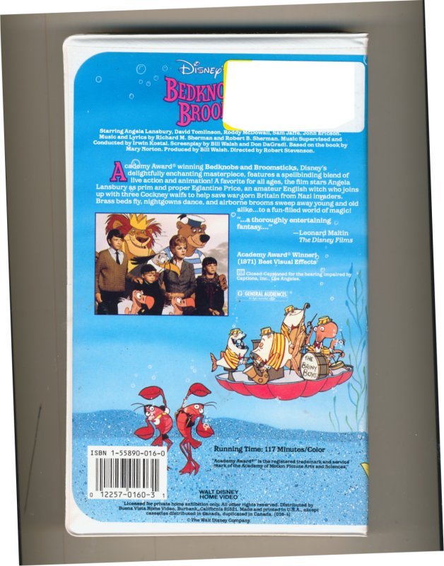 Bedknobs and Broomsticks VHS Clamshell - Walt Disney - Angela Lansbury ...