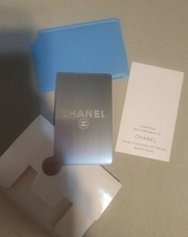CHANEL VIP Gift Small Mirror With Sky Blue Leather Slip Case - $84.15