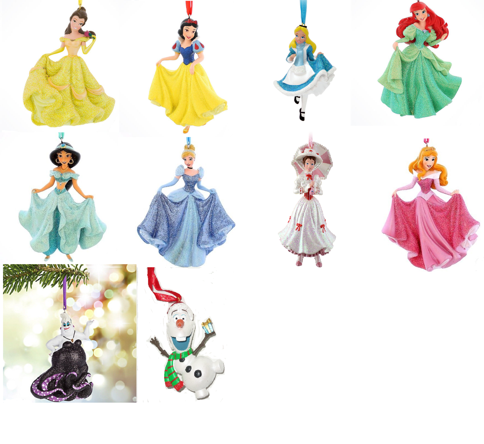 Primary image for Disney Princess Christmas Ornament Theme Parks New