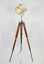NauticalMart Vintage Stage Searchlight Wooden Tripod Stand 