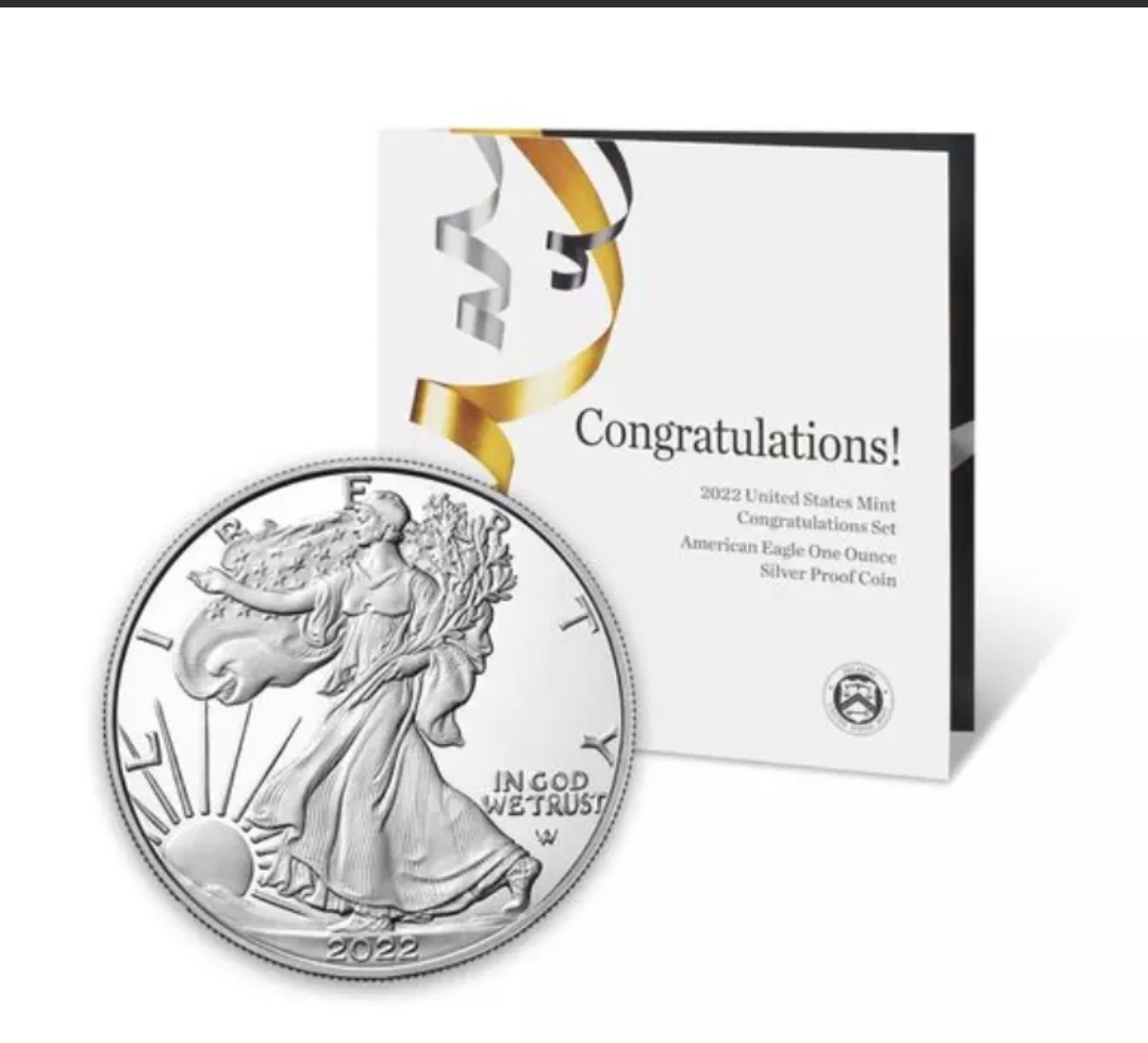 IN HAND - 2022 W Proof $1 American Silver Eagle Congratulations Set 22RF