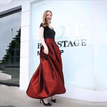 Grace Emerald GREEN A Line Long Skirt Taffeta Holiday High Waist 40in,Plus image 7