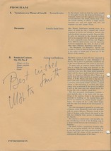 David Abel & Martin Smith Signed 1962 Providence Concert Program image 1