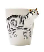 3D Hand-painted Little Cat Ceramic Cup With Cover Spoon Couple Tea Cup W... - $21.34