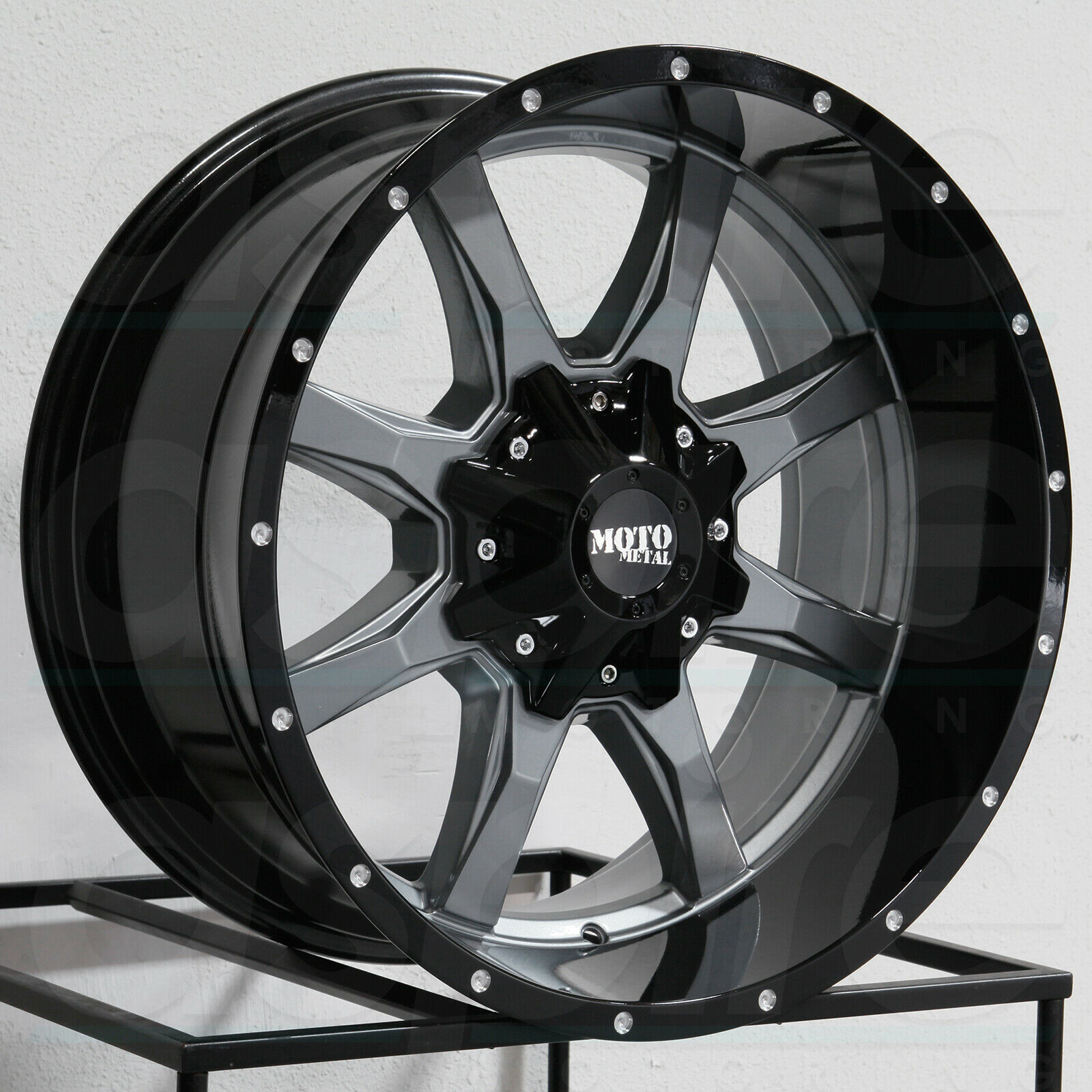 One 24x14 Moto Metal MO970 8x6.5/8x165.1 -76 Gunmetal Black Wheel Rim ...