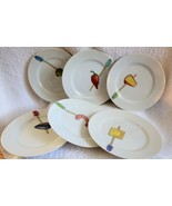 Crate &amp; Barrel TIDBIT PLATE Set of 6 NANCY GREEN Made in Japan Appetizer - $27.99