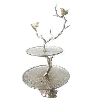 2-Tiered Tray Tree Branch With Birds Design 24