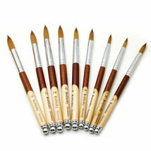 Wood Acrylic Kolinsky Nail Brushes Sizes 8-24 Nail Art Brush SHIPS FROM USA - $7.59+