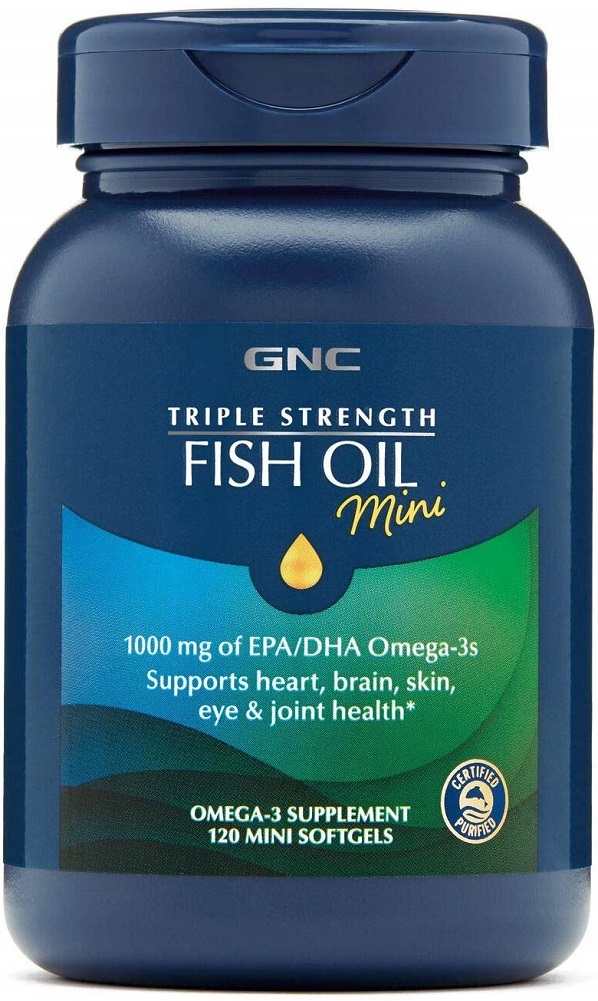 GNC Triple Strength Fish Oil Mini,120 Mini Softgels Vitamins & Minerals