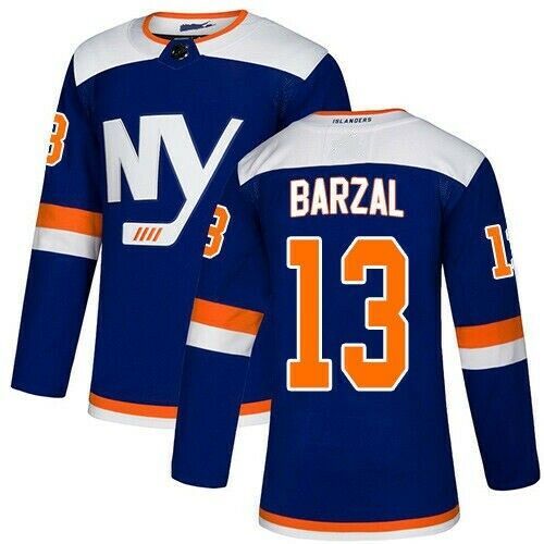 New York Islanders #13 Mathew Barzal Men's Hockey Jersey Home Free Shipping - Hockey-NHL
