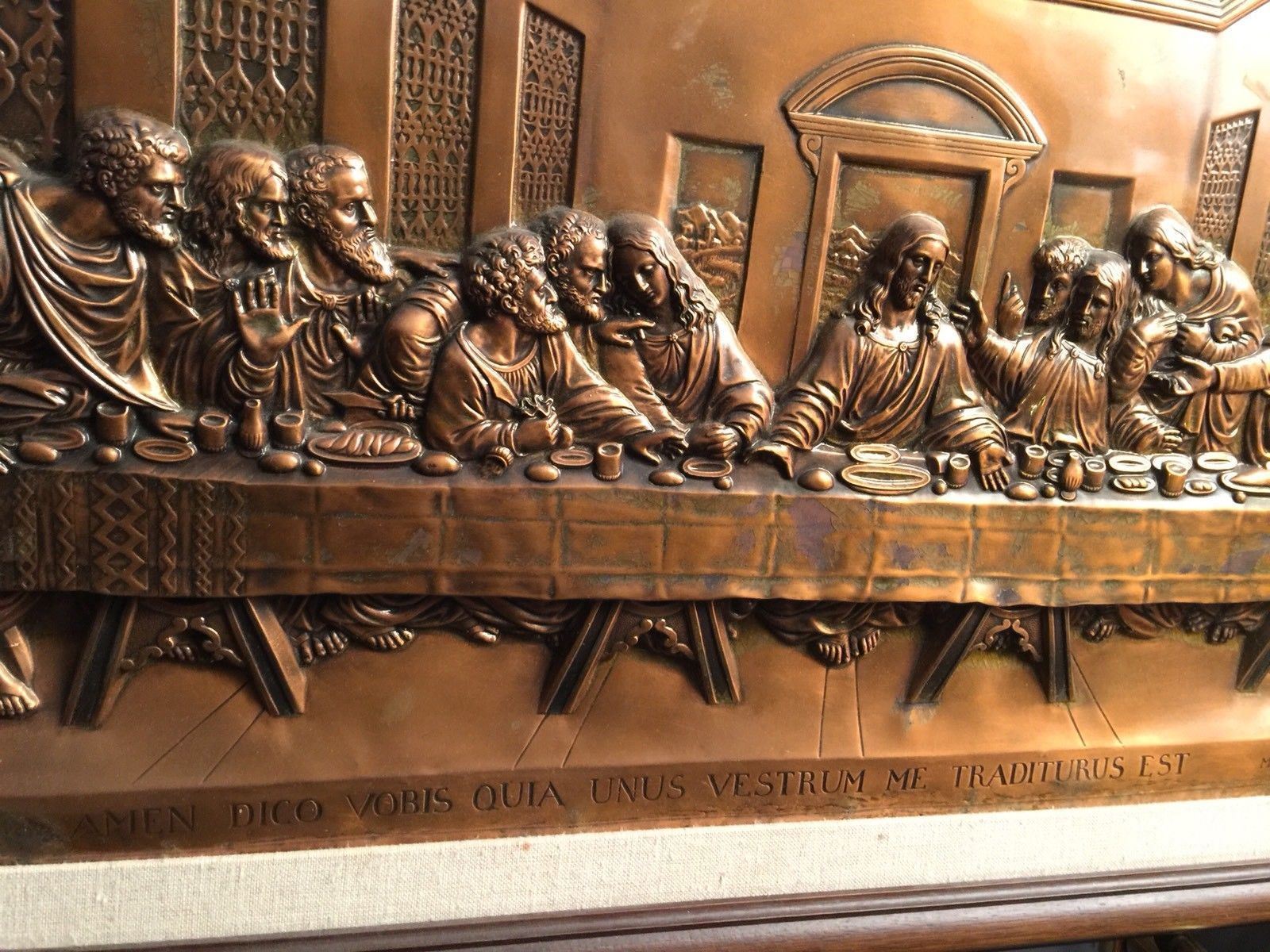 Leonardo Da Vinci Last Supper Copper Embossed Christ Betrayal Apostles