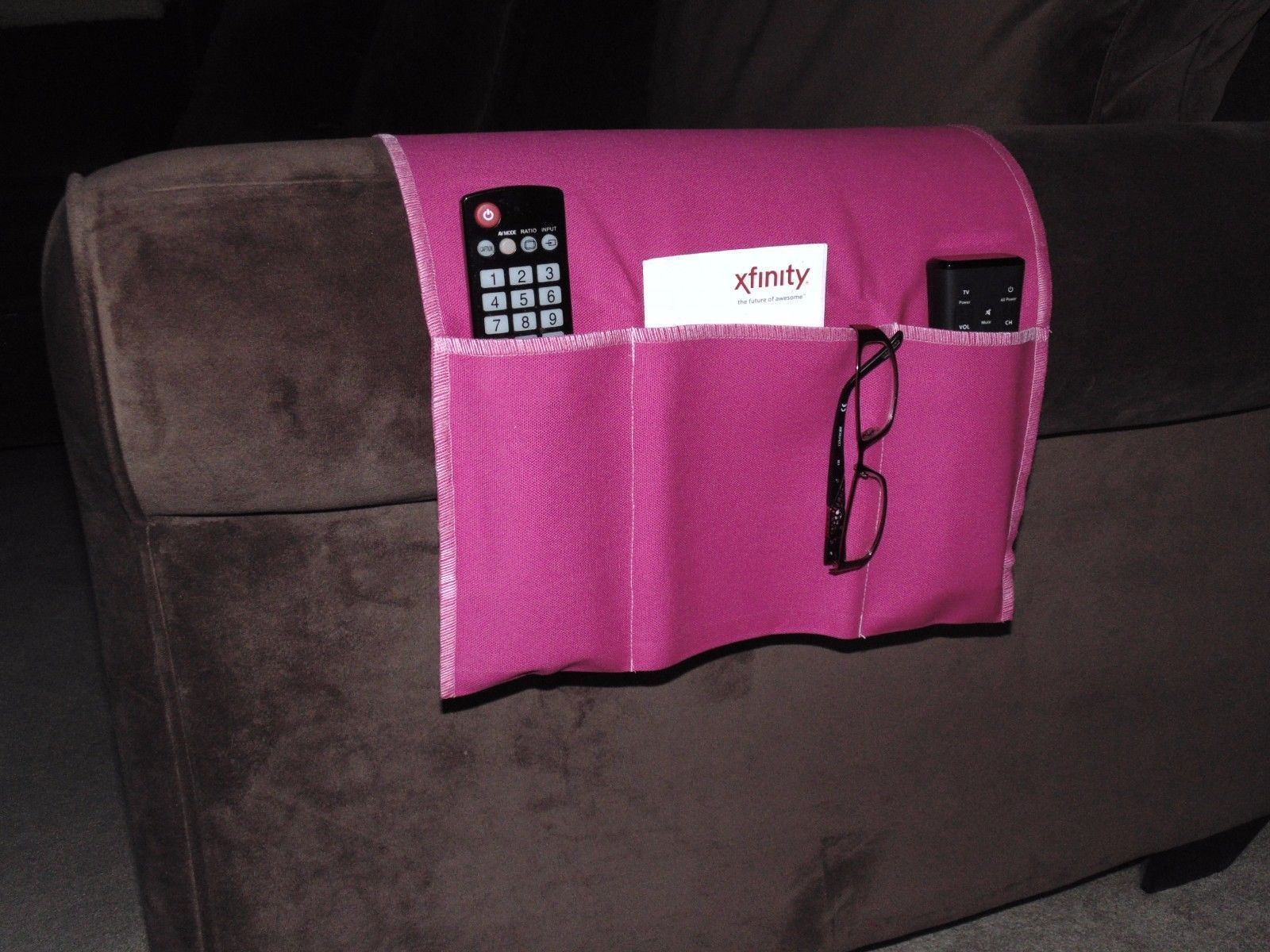 Chair Cozee TV Remote Control Holder Armrest Organizer CaddyPink