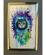 We&#39;re All Mad Here Silver Metal Cigarette Case RFID Protection Wallet - $16.95