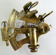 Nautical 5" Brass Maritime Sextant Astrolabe Antique Finish w/ Carry Case image 4