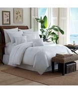Tommy Bahama Tropical Hideaway Quilted Stripe White Euro Pillow Sham - £20.02 GBP
