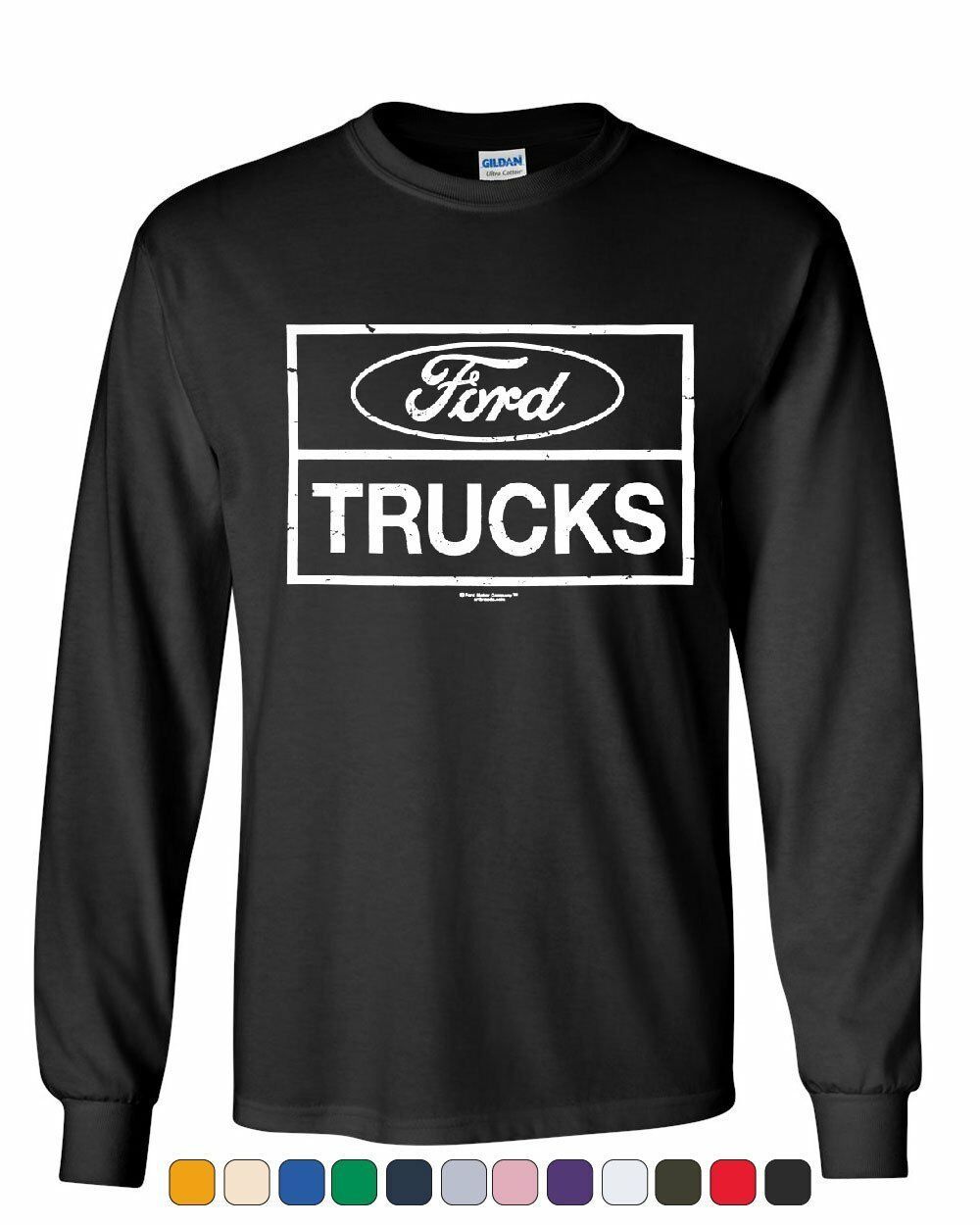 Distressed Ford Trucks Long Sleeve T-Shirt F150 American Pick Up Tee
