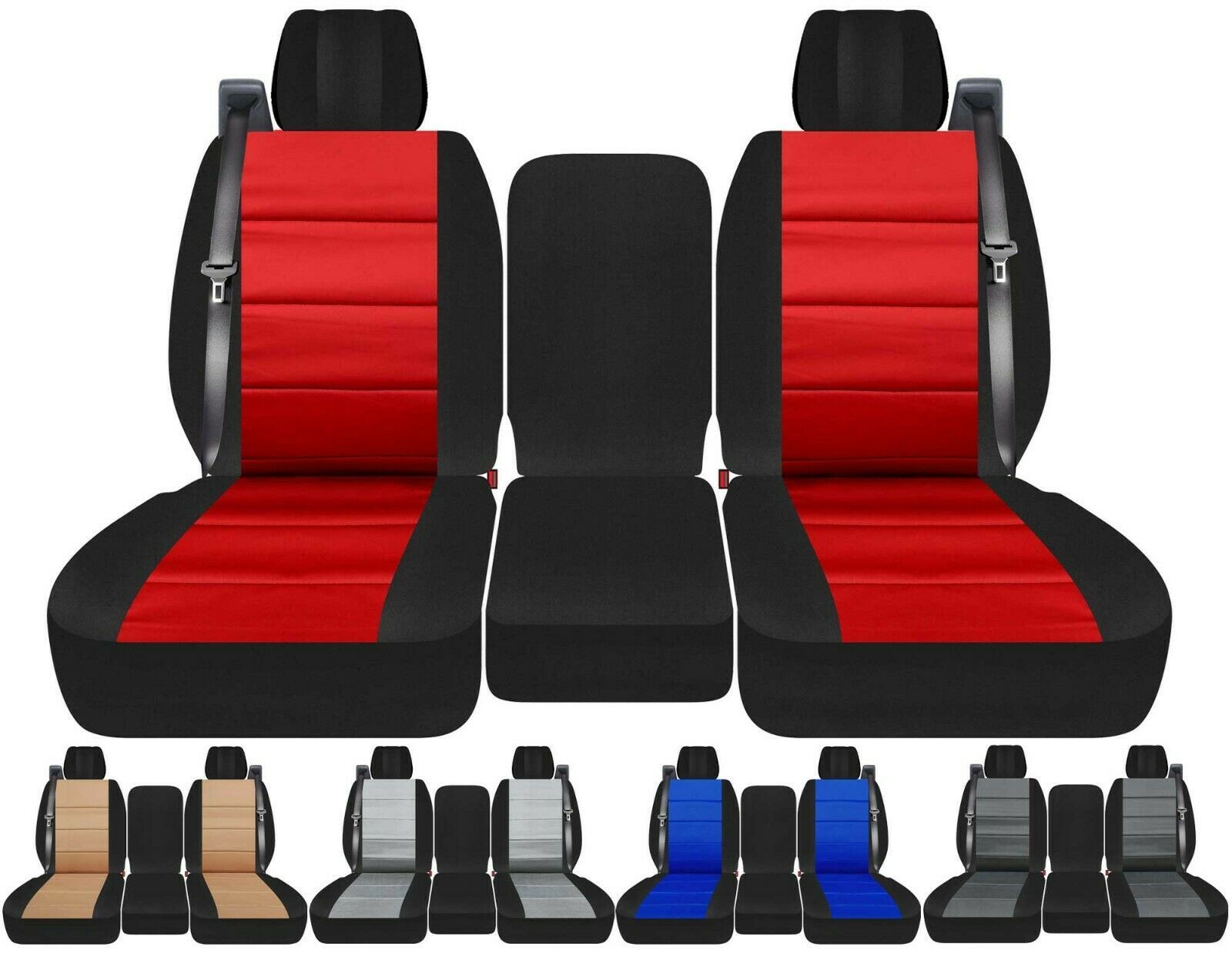 40-20-40 Front set car seat covers Fits Chevy Silverado W/ integrated ...