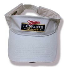 VTG 90's Miller Genuine Draft Beer Beach Volleyball White Sun Visor Hat Golf